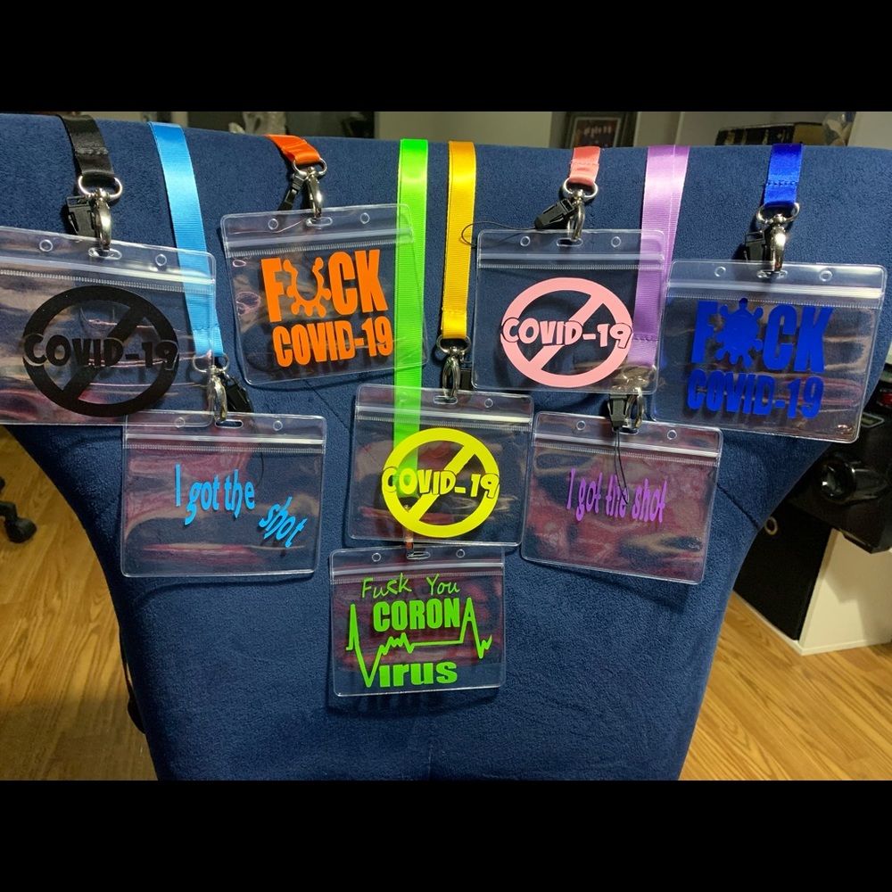 Covid-19 vaccine card holders with lanyards